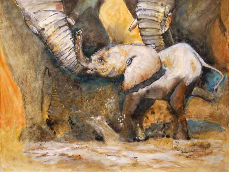 Elephant Family by Carol Griffiths, ArtworkSale