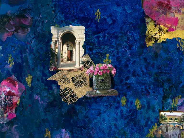 Dark Blue Castle by Cynthia S. Haddad, ArtworkSale