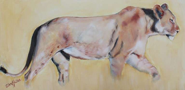 Kalahari Lioness by Carol Griffiths, ArtworkSale
