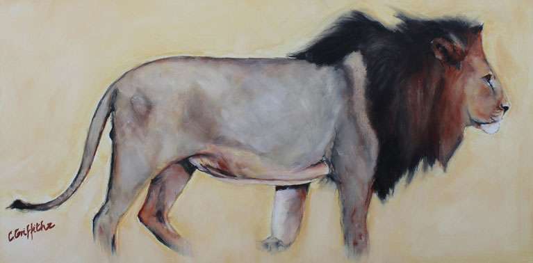 Lion Kalahari by Carol Griffiths, ArtworkSale