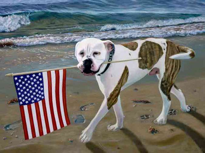 Patriotic Dog by Walt Peterson, ArtworkSale