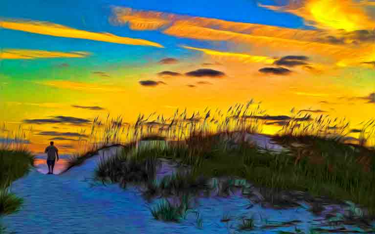 Sunset Beach by Martin Fine, ArtworkSale