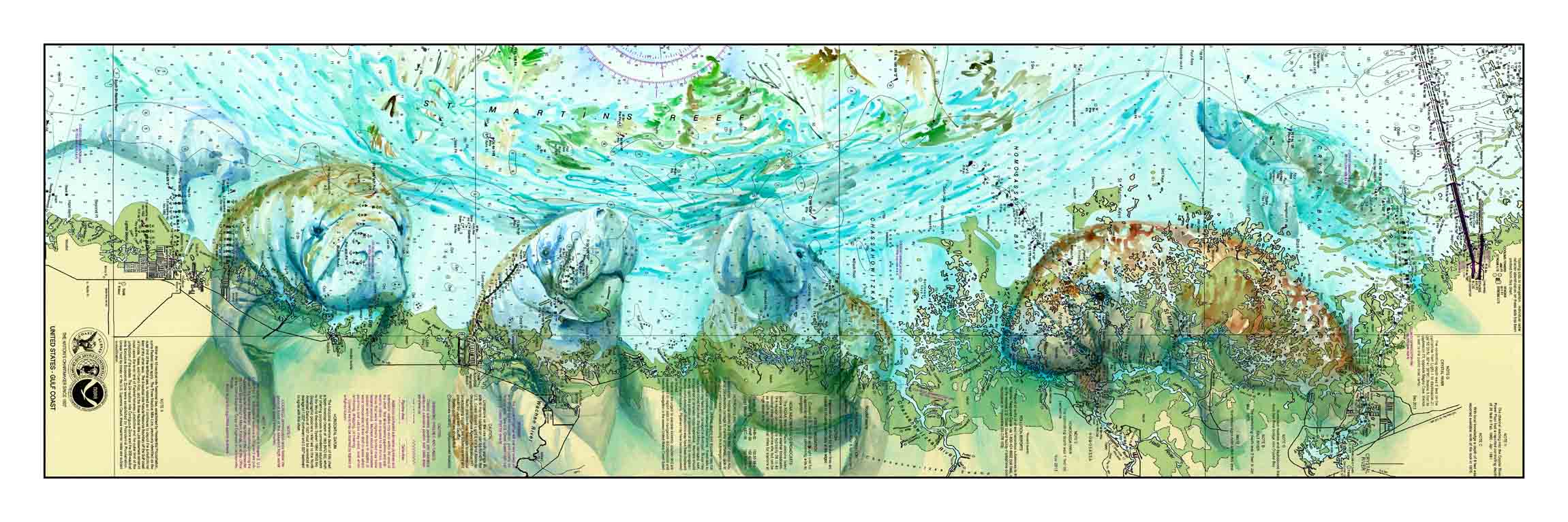 Manatees Spring by Carly Mejeur, ArtworkSale