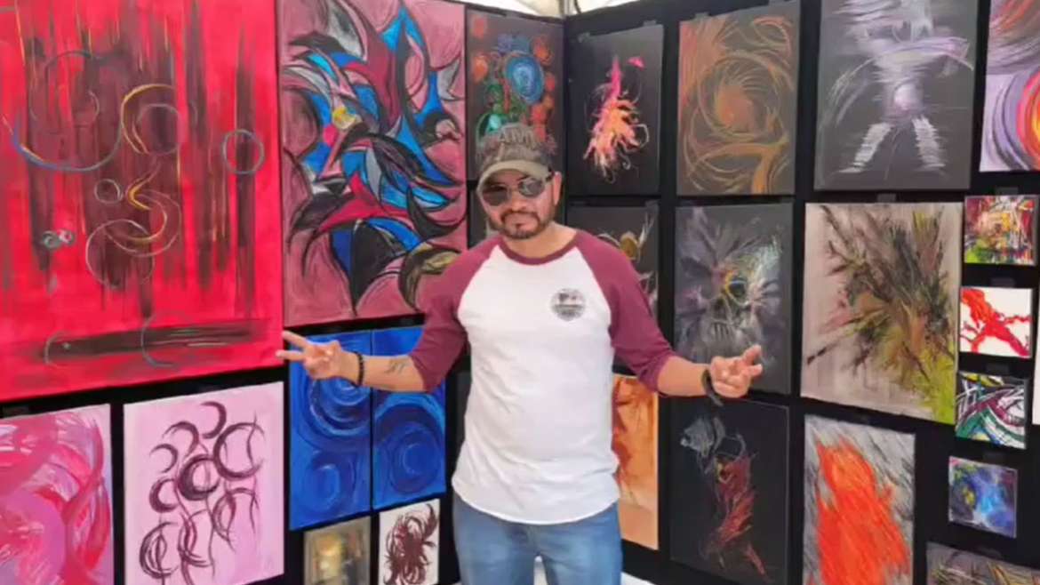 Cesar Gonzalez in studio, ArtworkSale