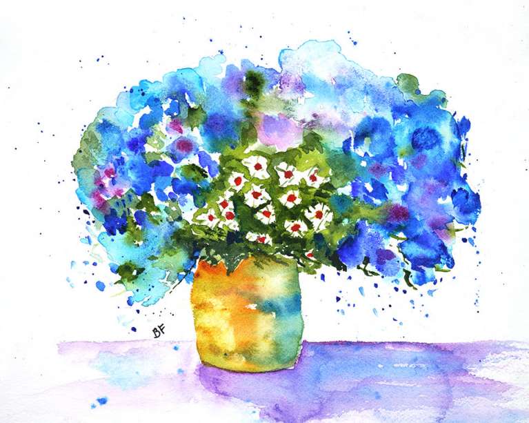 Blue Flowers by Barbara Friend, ArtworkSale