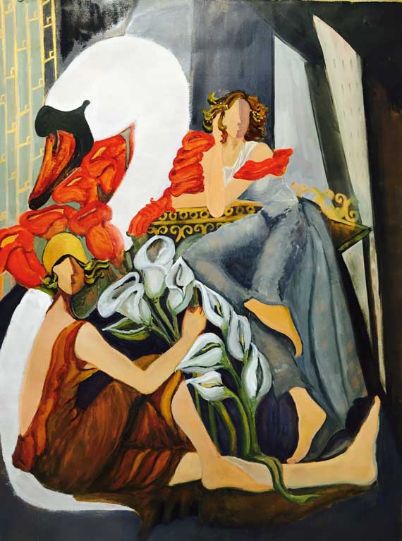 Saundra Newman, artworksale, Leda and the swan