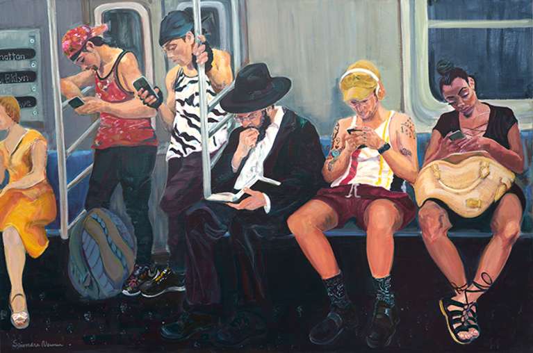 Subway Chatter by Saundra Newman, artworksale, art for sale