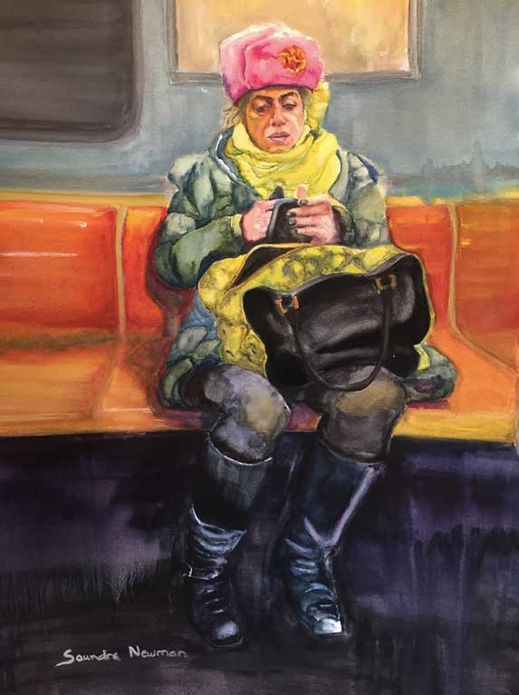 Subway Ride by Saundra Newman, artworksale, art for sale