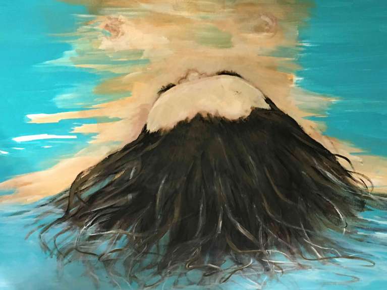 Floating by Anne Carter is an original painting printed on canvas, fine art paper, or matte photo paper.