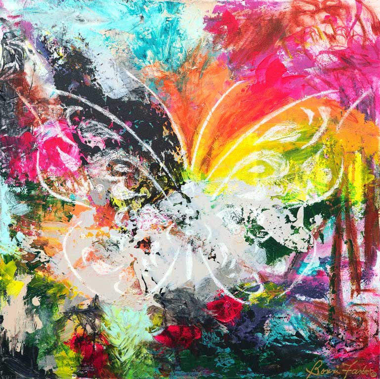 Fuscia Butterfly, Bonni Farber, artworksale, art for sale