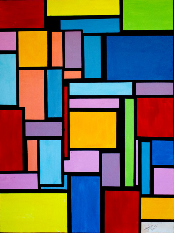 Squares by-Janice-Savage abstract painting, artworksale artist, art for sale